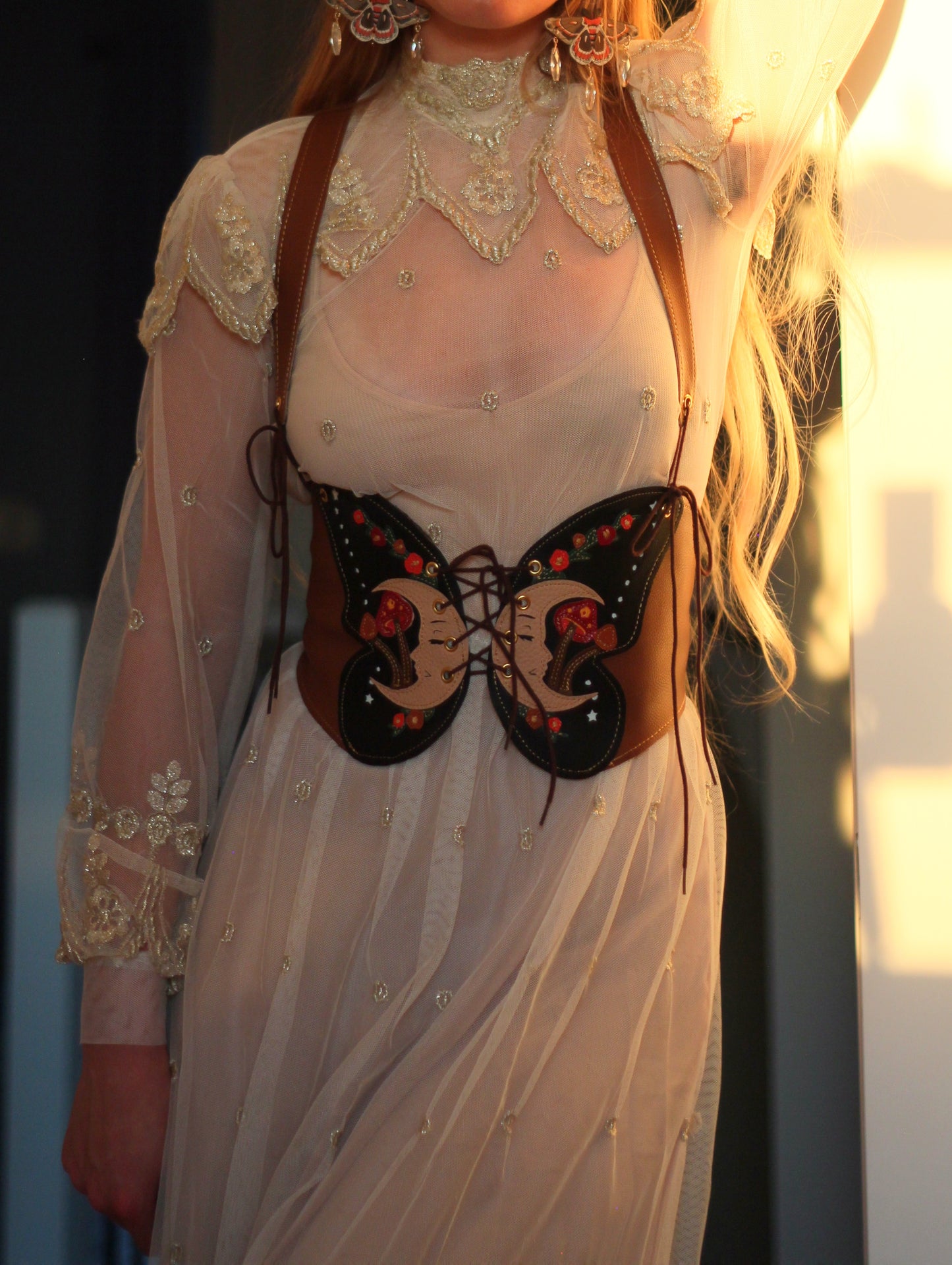 Kyramade vegan leather sisters of the moon butterfly harness