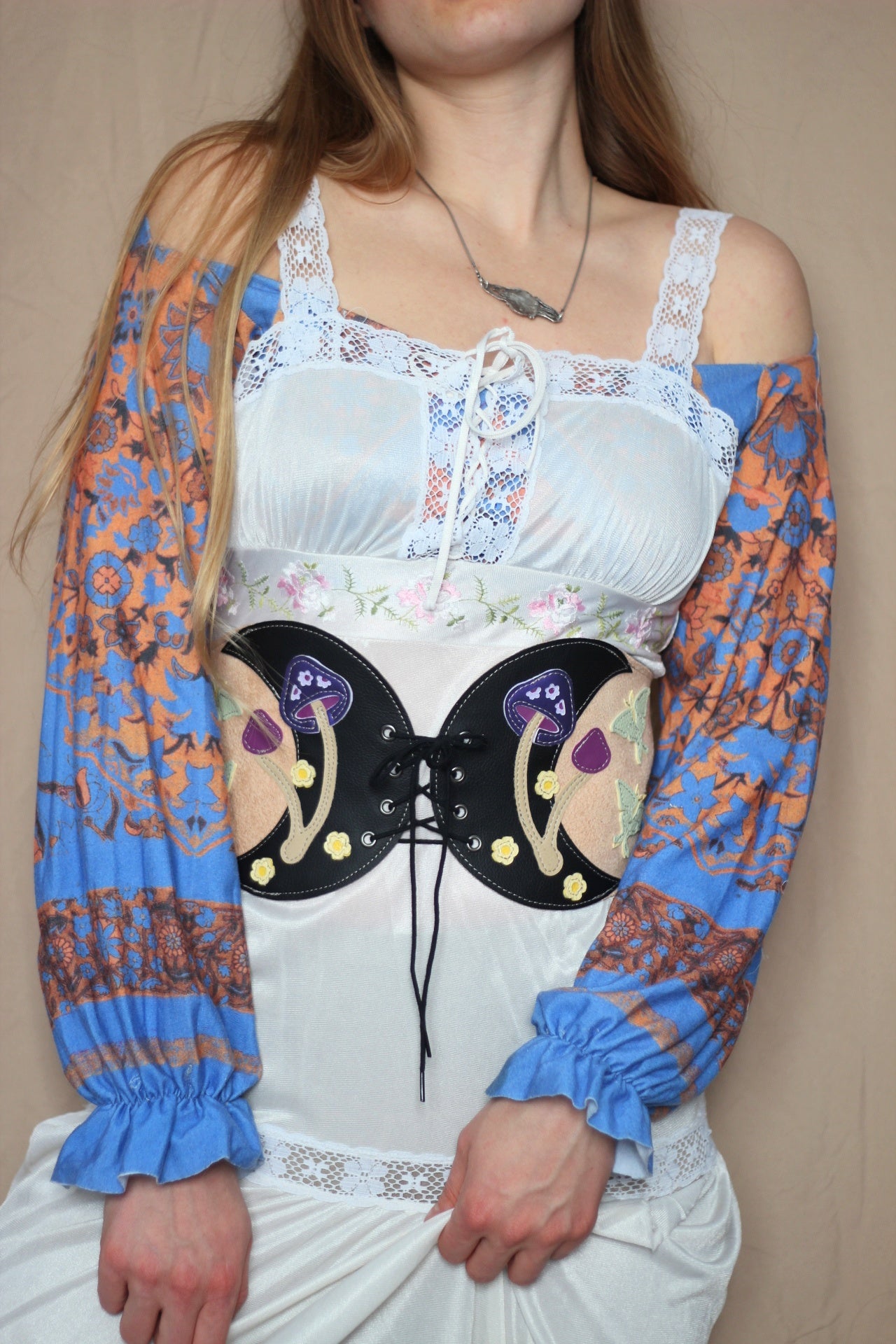 Kyramade vegan leather Mushroom Luna Moth belt