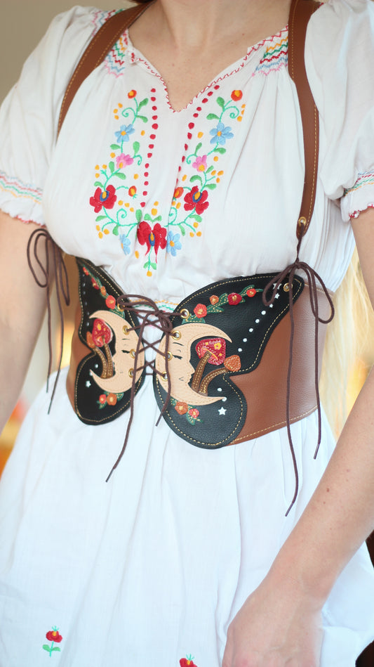 Kyramade vegan leather sisters of the moon butterfly harness