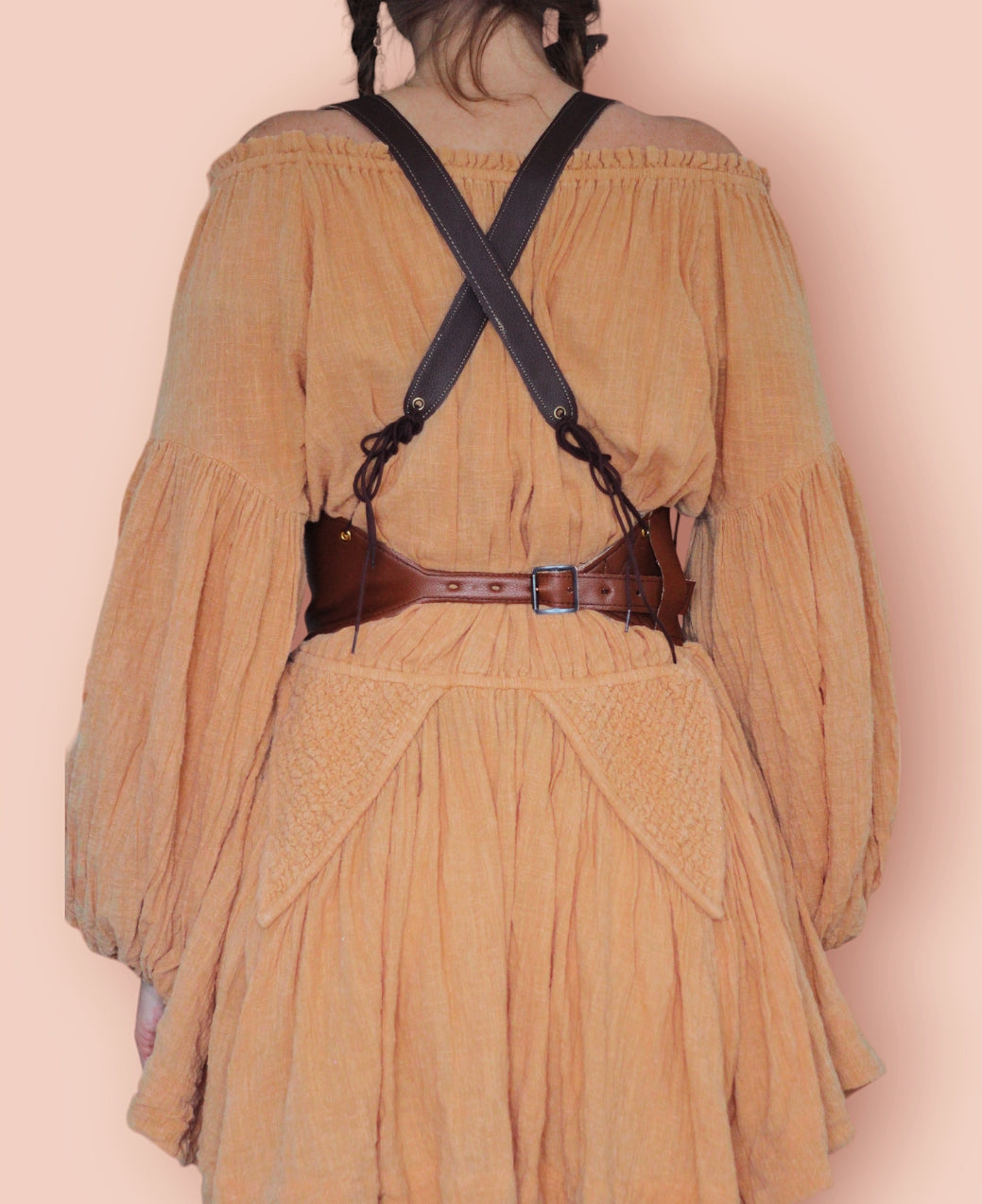 Vegan leather butterfly Moth Belt with straps