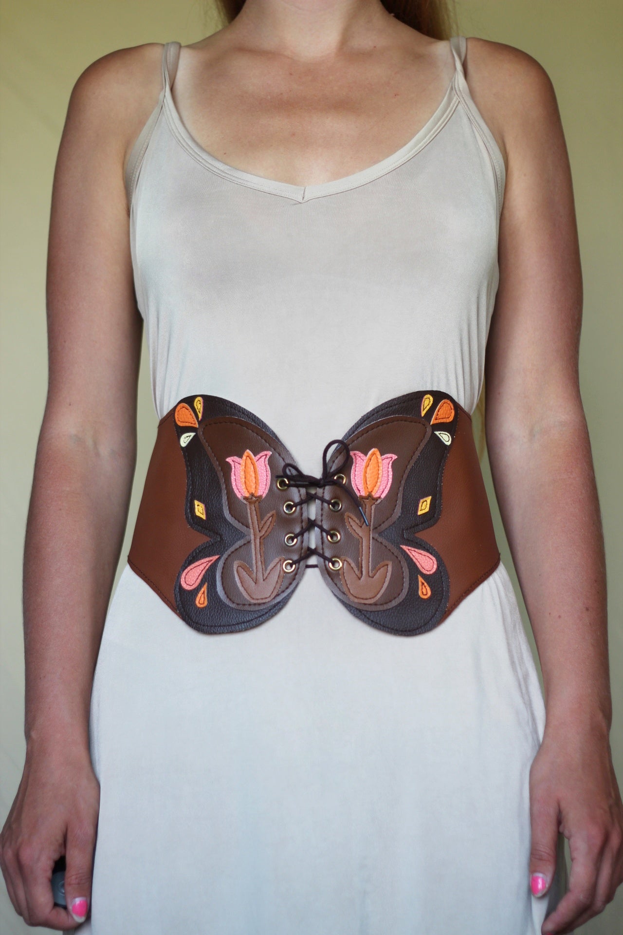 Kyramade vegan leather butterfly belt