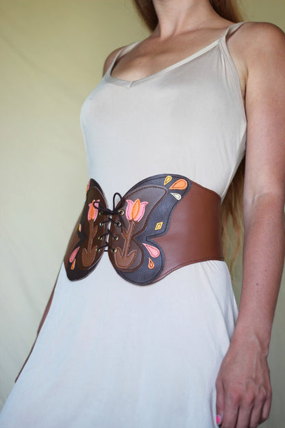 Kyramade vegan leather butterfly belt