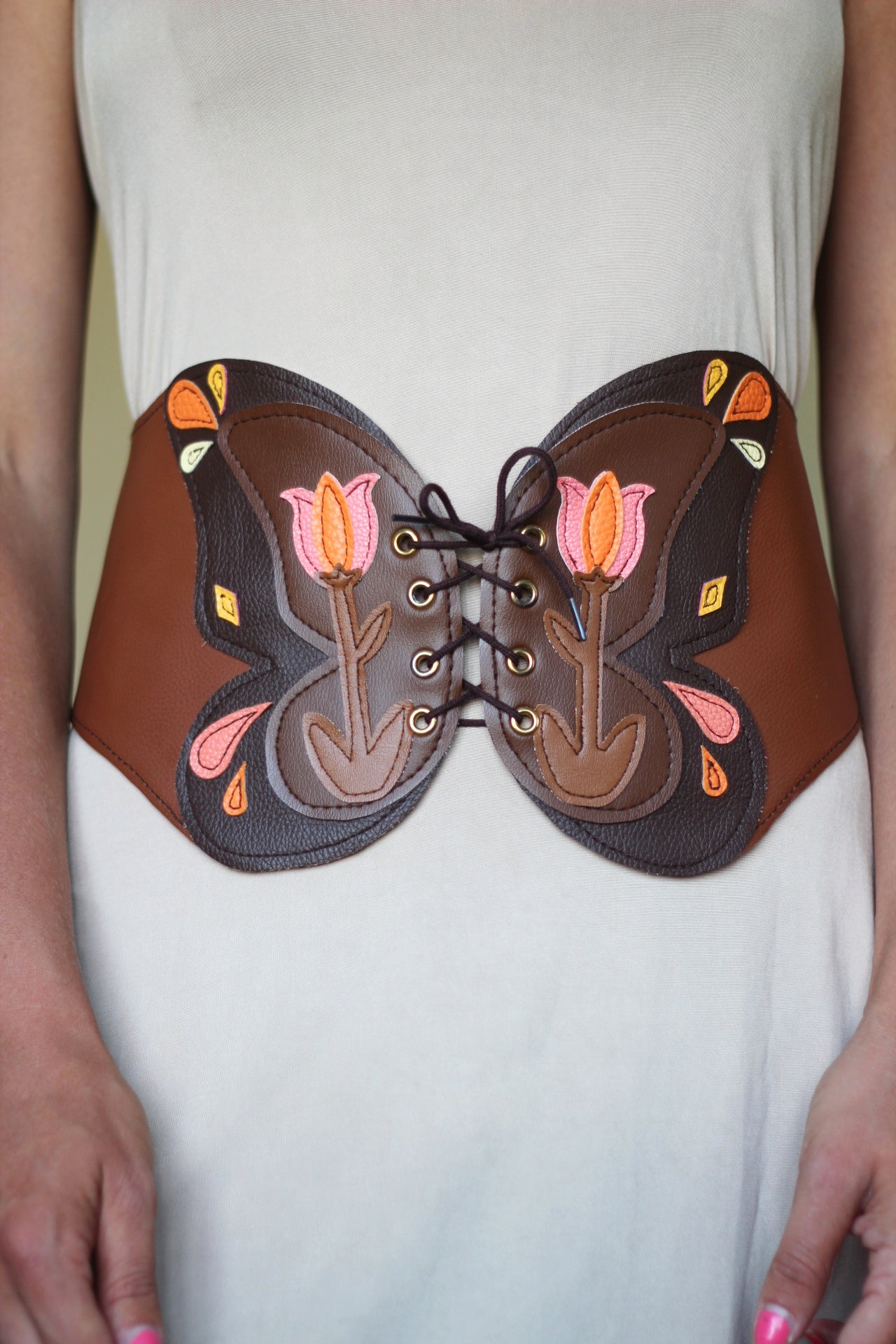 Kyramade vegan leather butterfly belt