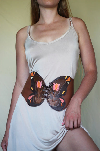 Kyramade vegan leather butterfly belt