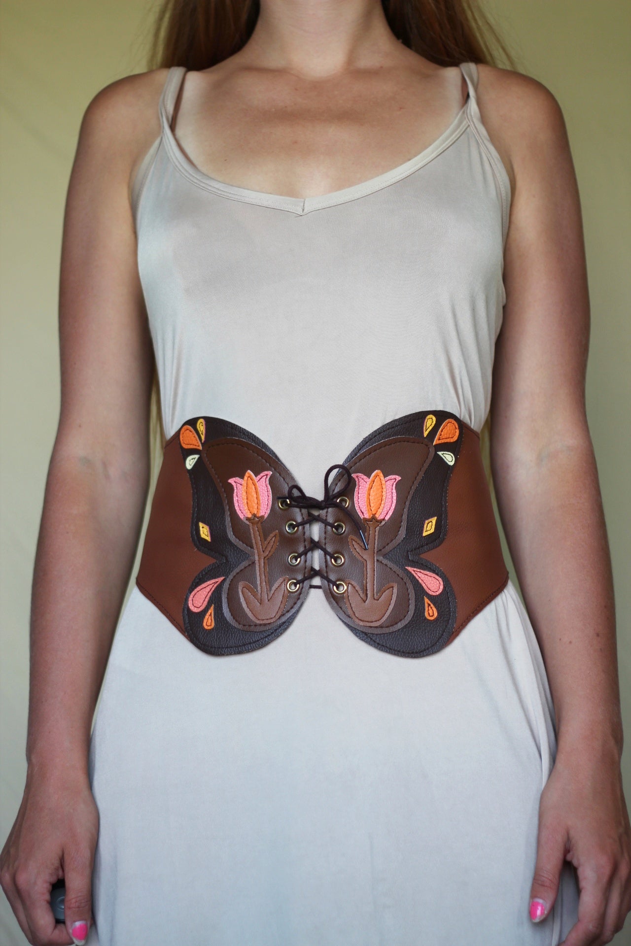 Kyramade vegan leather butterfly belt