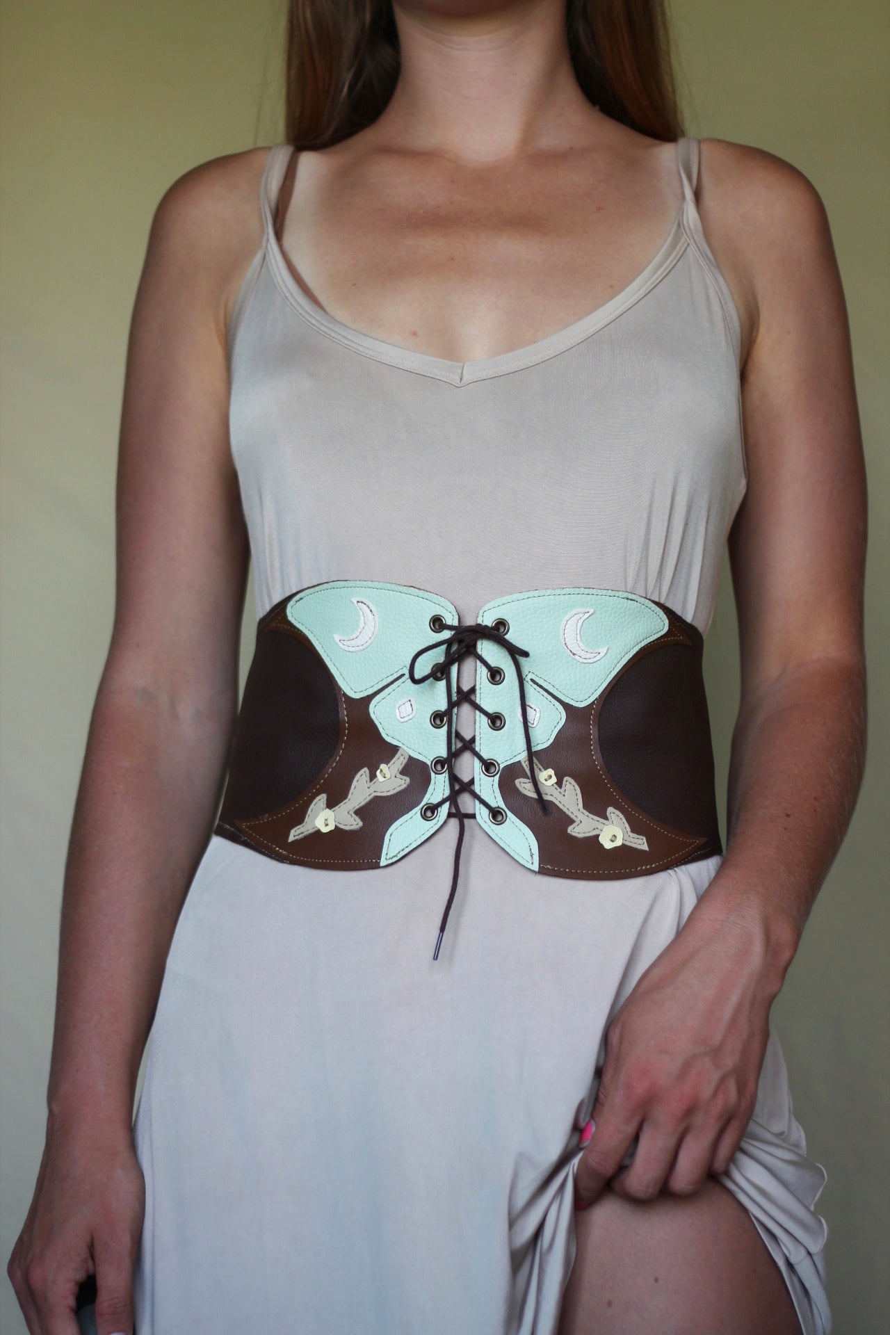 Kyramade vegan leather Luna Moth Belt