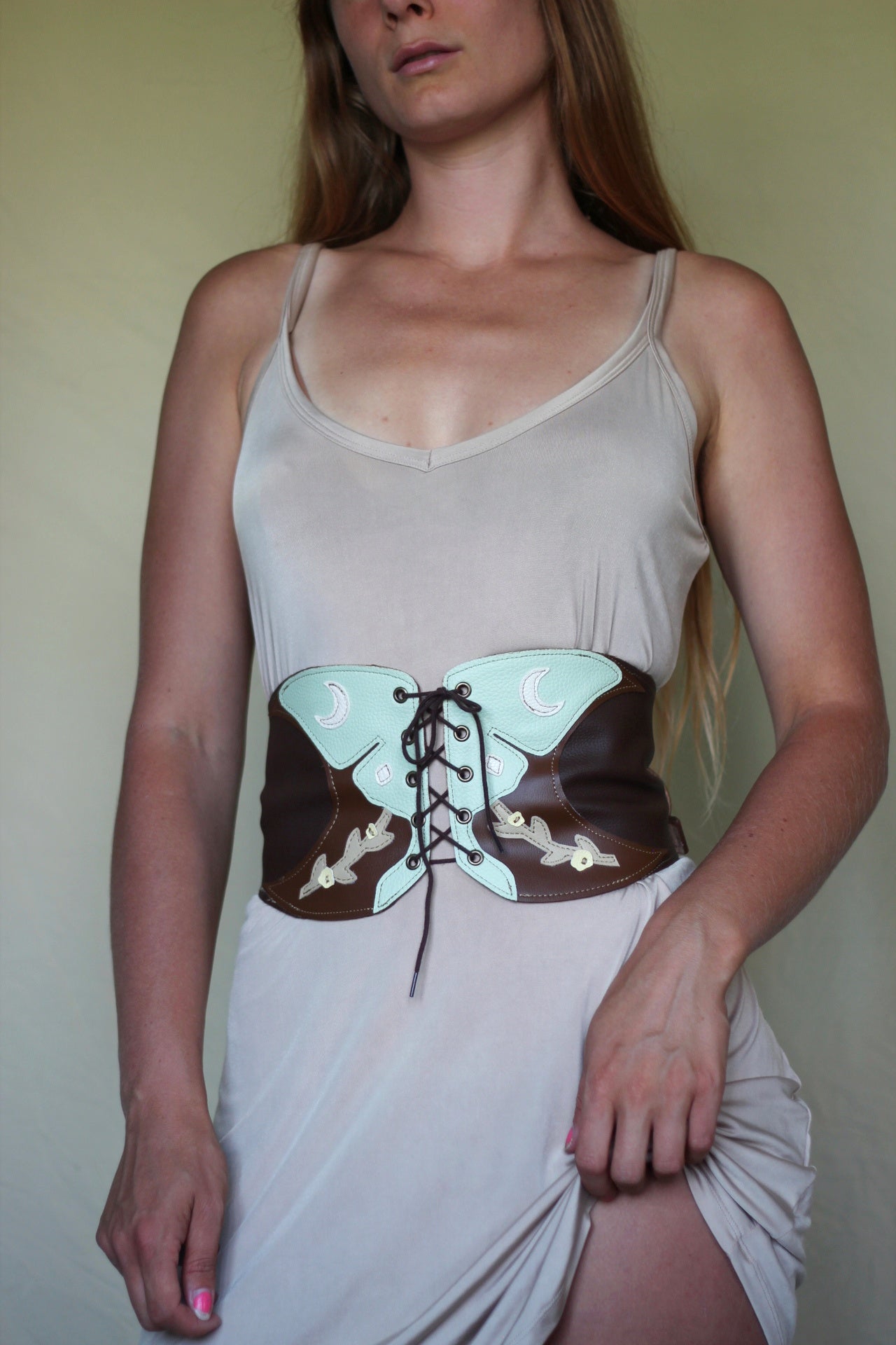 Kyramade vegan leather Luna Moth Belt