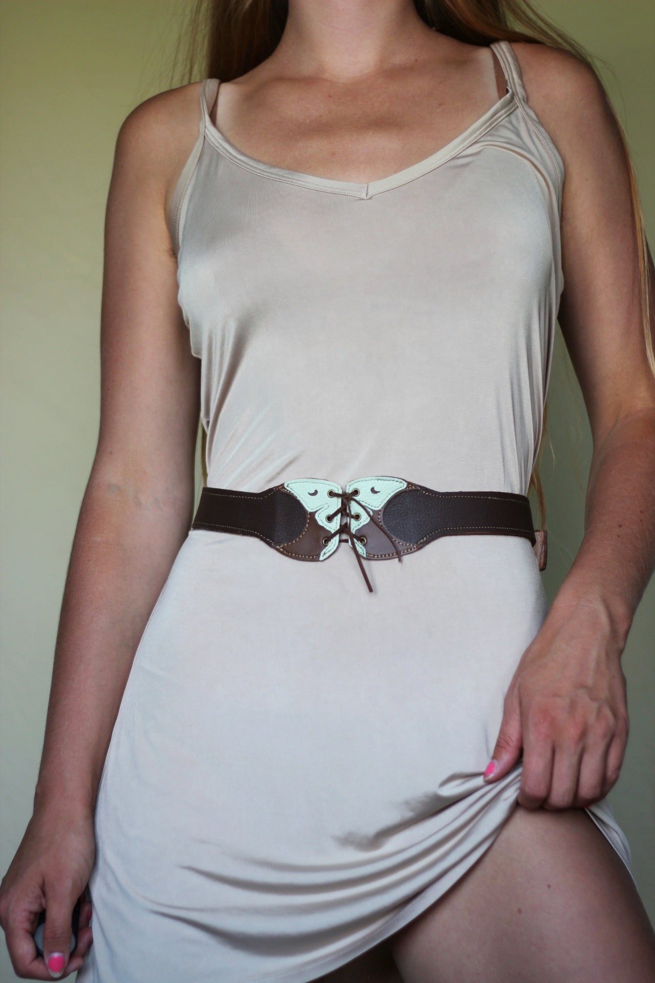 Kyramade vegan leather Mini Luna Moth belt