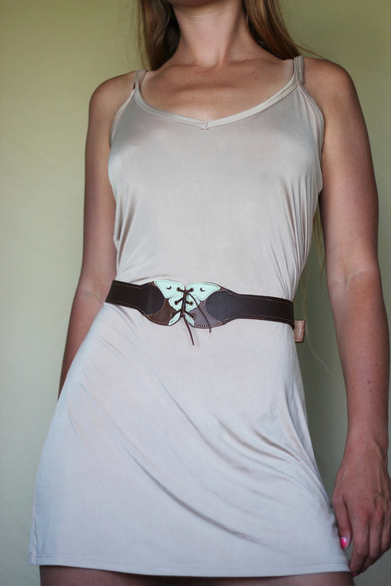 Kyramade vegan leather Mini Luna Moth belt