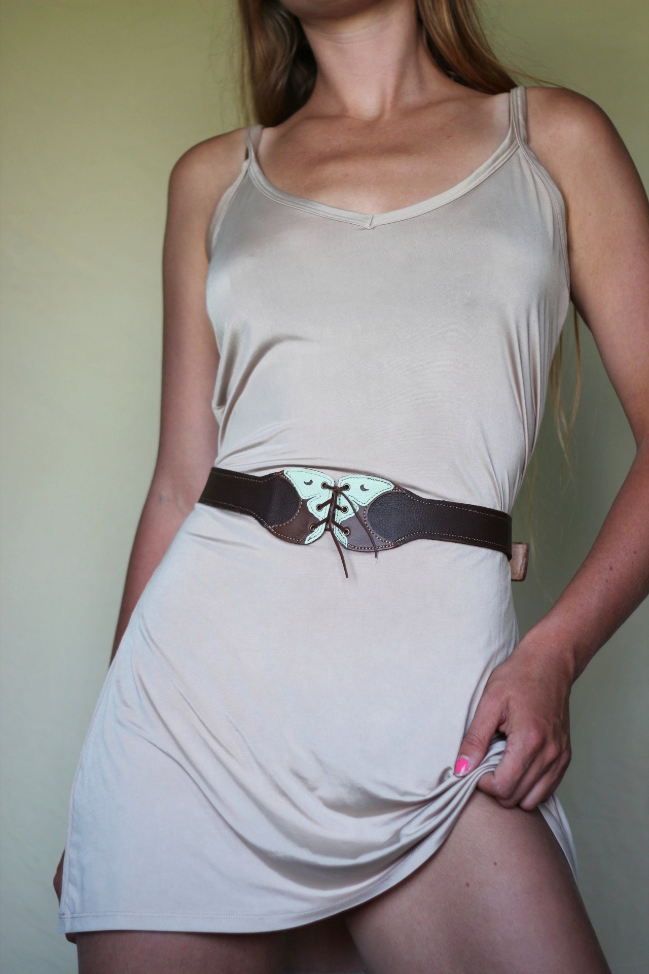 Kyramade vegan leather Mini Luna Moth belt