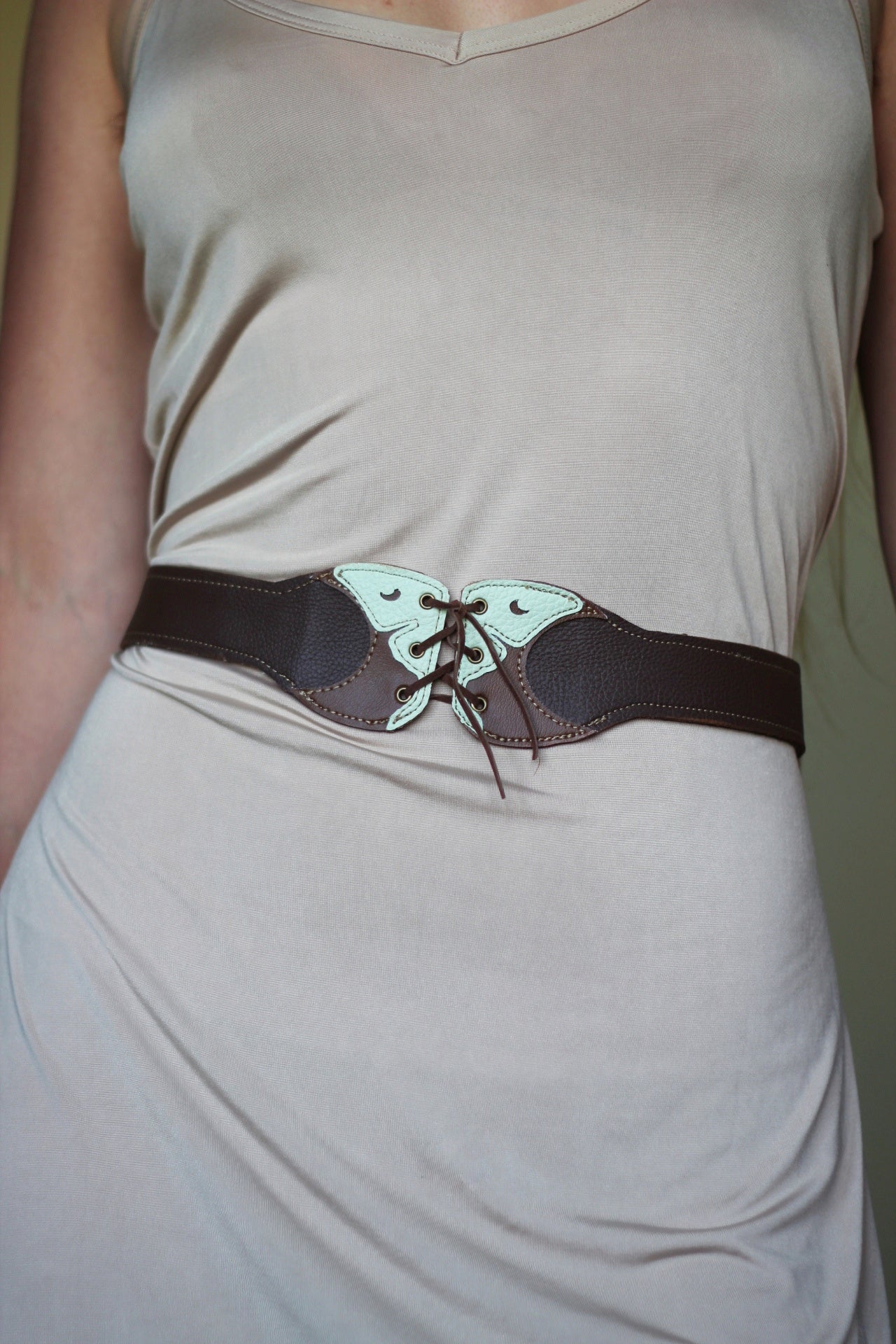 Kyramade vegan leather Mini Luna Moth belt