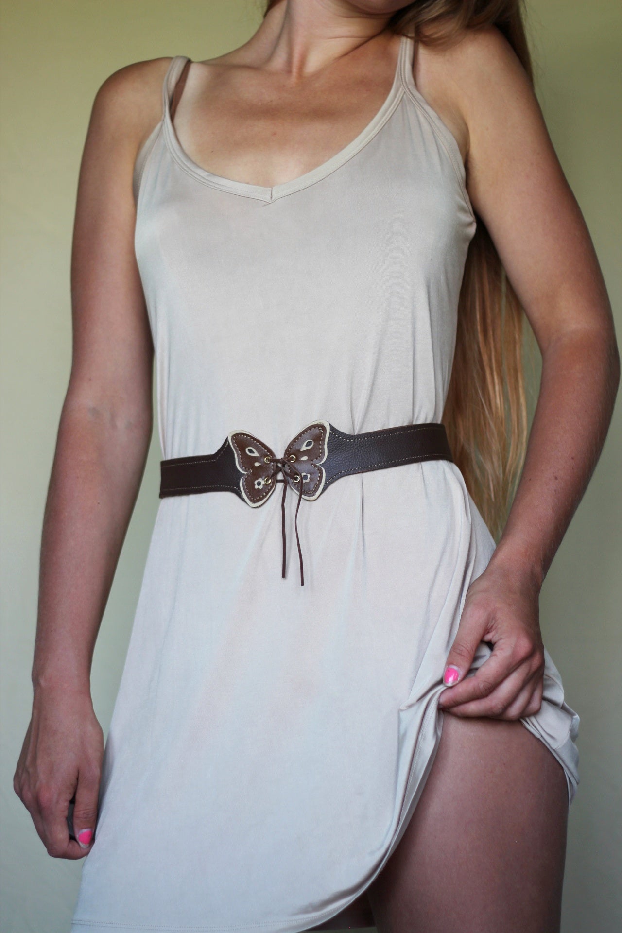 Customizable colors Kyramade vegan leather Mini butterfly belt