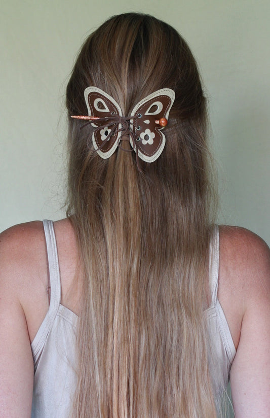 Kyramade Vegan leather Butterfly hair slide