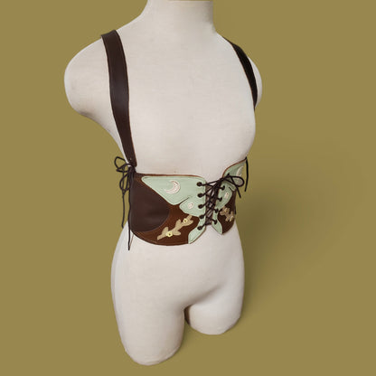 Kyramade vegan leather Luna Moth Belt with straps