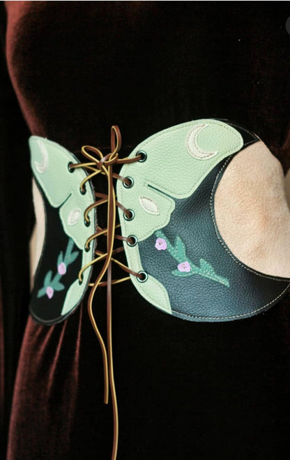 Kyramade vegan leather Classic Luna Moth belt