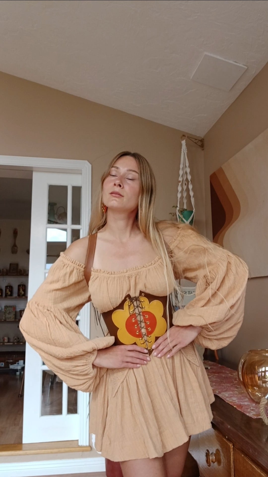 Kyramade vegan leather flower harness