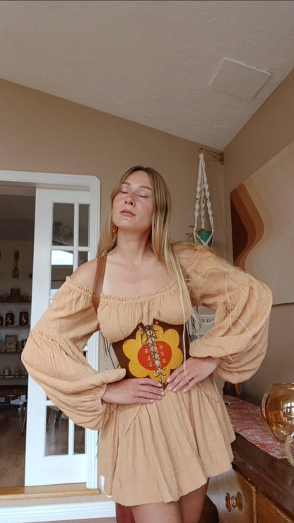 Kyramade vegan leather flower harness