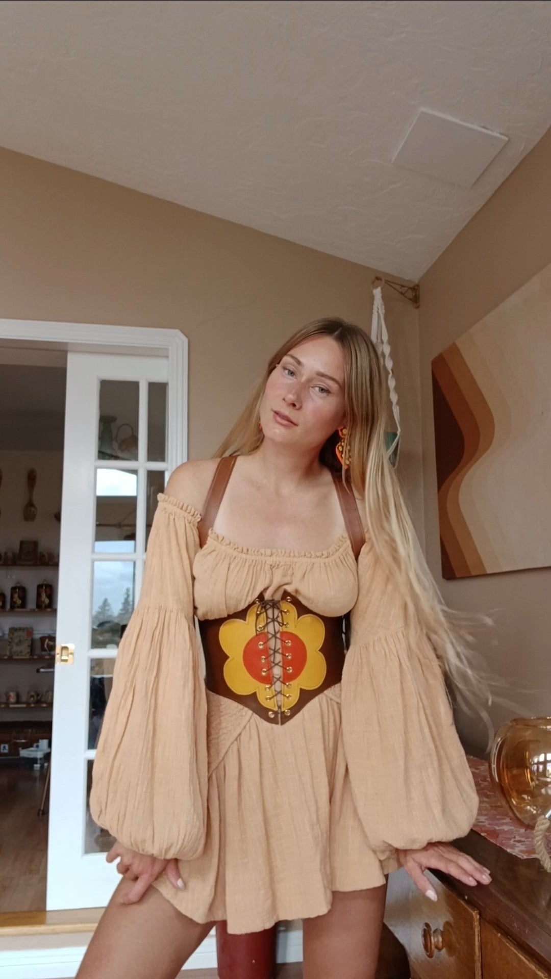 Kyramade vegan leather flower harness